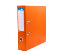 Raylu Paper Classeur à anneaux, dossier à tranche large 75 mm, classeurs de bureau à 2 anneaux avec levier d'ouverture douce et porte-cartes personnalisable (orange, A4)