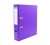Raylu Paper Classeur à anneaux, dossier à tranche large 75 mm, classeurs de bureau à 2 anneaux avec levier d'ouverture douce et porte-cartes personnalisable (violet, feuille)