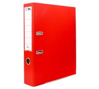 Raylu Paper Classeur à anneaux, dossier de classement à tranche large 75 mm, classeurs de bureau à 2 anneaux avec levier d'ouverture douce et porte-cartes personnalisable (A4, rouge)