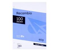 Raylu Paper - Feuilles simples A4 lignées perforées, 100 feuilles 90 g, réglure 1 ligne, feuilles pour classeur et cahier à anneaux, idéales pour étude et bureau