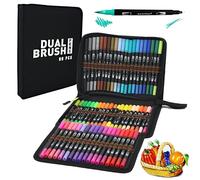 RAYLU PAPER - Feutres Coloriage Adulte, Trousse de Marqueurs à Double Pointe Professionnels, Pointe Pinceau et à Pointe Fine, Feutre Aquarelle à Base d'Eau pour Dessins et Calligraphie (60 unités)