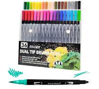 RAYLU PAPER - Feutres Coloriage Adulte, Trousse de Marqueurs à Double Pointe Professionnels, Pointe Pinceau et à Pointe Fine, Feutre Aquarelle à Base d'Eau pour Dessins et Calligraphie (36 unités)