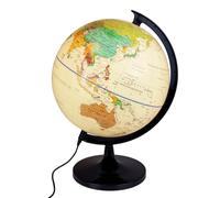 RAYLU PAPER - Globe terrestre illuminé et pivotant, cartographie et méridien Cadran du monde en espagnol, couleur crème (32 cm)