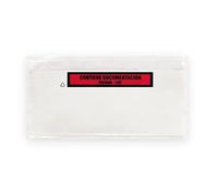 Raylu Paper® Lot de 100 enveloppes porte-documents adhésives transparentes avec fermeture automatique résistante (DL, 100 unités)