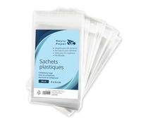 Raylu Paper - Lot de 100 Sachets Plastiques Transparents avec Fermeture Auto-Adhésive, Sacs en Plastique pour Nourriture ou autre Objet et Cadeaux de Fêtes de Mariage ou Communions (4 x 6 cm)