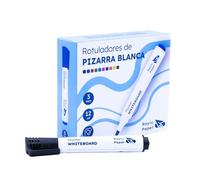RAYLU PAPER Lot de 12 Feutres Effaçables Noirs pour Tableau Blanc, Pointe Ronde 3 mm, Effaçage à Sec, Non Toxiques, pour Tableau Blanc et Tableau Magnétique (Noir, 12 unités)