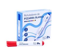 RAYLU PAPER Lot de 12 Feutres Effaçables Rougepour Tableau Blanc, Pointe Ronde 3 mm, Effaçage à Sec, Non Toxiques, pour Tableau Blanc et Tableau Magnétique (Rouge, 12 unités)