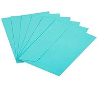 RAYLU PAPER - Lot de 20 petites enveloppes colorées avec fermeture adhésive et sans fenêtre pour cadeaux de fête, anniversaire ou Noël. Enveloppes colorées Taille C6 114 x 162 mm (Bleu clair)