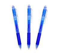 RAYLU PAPER - Lot de 3 Stylos Effaçables Rechargeables avec Encre Gel, Couleur Bleue, 3 Stylos Billes Effaçables avec Gomme, Trait de 0,7 mm (3 Bleus)