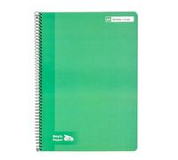 RAYLU PAPER Lot de 6 carnets A4 à spirales avec couverture rigide, 80 feuilles de 90 g, couleurs vives pour notes, études, bureau et université (vert, Horizontal)