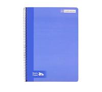 RAYLU PAPER Lot de 6 carnets A4 à spirales avec couverture rigide, 80 feuilles de 90 g, couleurs vives pour notes, études, bureau et université (bleu clair, Grille de 4 mm)