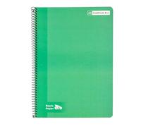RAYLU PAPER Lot de 6 carnets A4 à spirales avec couverture rigide, 80 feuilles de 90 g, couleurs vives pour notes, études, bureau et université (vert, Grille de 4 mm)