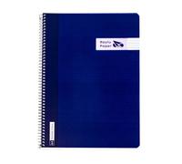 RAYLU PAPER Lot de cahiers A4 avec spirale et couverture en polypropylène résistant, 80 feuilles 90 g, carnet de couleurs vives pour notes, étude, bureau et université (bleu foncé, règle 3,5 mm)