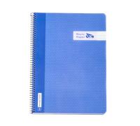 RAYLU PAPER Lot de cahiers A4 avec spirale et couverture en polypropylène résistant, 80 feuilles 90 g, carnet de couleurs vives pour notes, étude, bureau et université (bleu clair, règle 3,5 mm)