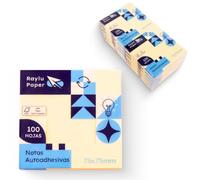 Raylu Paper - Notes adhésives, lot de 12 blocs de 100 feuilles de notes autocollantes jaunes, notes autocollantes idéales pour le bureau, les études et les concours (75x75mm)