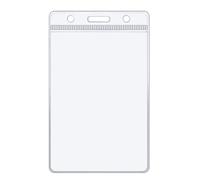 Raylu Paper - Porte Badge Transparent Vertical Imperméable, Étui Porte Carte Souple, Porte Badge Tour du Cou de Protection pour Cartes, Adapté pour tout Événement, Salon, Entreprise (57 x 90 mm)