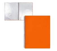 Raylu Paper - Porte-Vues à Spirales, Porte Documents avec Pochettes Transparentes A4, Protège-Document Opaque, Robuste et Coloré, pour le Bureau, l'École ou la Maison (20 Pochettes, Orange)