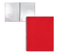Raylu Paper - Porte-Vues à Spirales, Porte Documents avec Pochettes Transparentes A4, Protège-Document Opaque, Robuste et Coloré, pour le Bureau, l'École ou la Maison (20 Pochettes, Rouge)