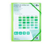Raylu Paper - Porte Vues A4 avec Pochettes Plastiques Transparentes et Couverture Personnalisable et Fermeture Élastique, Porte Documents Souple (40 Pochettes, Vert)