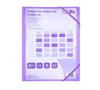 Raylu Paper - Porte Vues A4 avec Pochettes Plastiques Transparentes et Couverture Personnalisable et Fermeture Élastique, Porte Documents Souple (40 Pochettes, Violet)