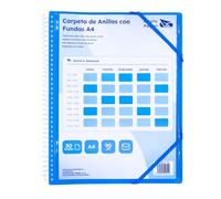 Raylu Paper - Porte Vues A4 avec Pochettes Plastiques Transparentes et Couverture Personnalisable et Fermeture Élastique, Porte Documents Souple (30 Pochettes, Bleu)