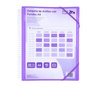 Raylu Paper - Porte Vues A4 avec Pochettes Plastiques Transparentes et Couverture Personnalisable et Fermeture Élastique, Porte Documents Souple (20 Pochettes, Violet)