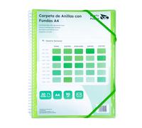 Raylu Paper - Porte Vues A4 avec Pochettes Plastiques Transparentes et Couverture Personnalisable et Fermeture Élastique, Porte Documents Souple (30 Pochettes, Vert)
