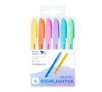 RAYLU PAPER - Surligneurs Fluo Pastel à Pointe Biseautée, Lot de 6 Surligneurs 1-4 mm, Highlighter pour Études, Bureau et Organisation (Pastel)