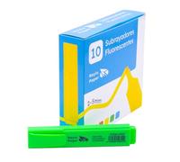 RAYLU PAPER Surligneurs Fluo Vert avec Pointe Biseautée, Pack de 10 Highlighter Trait 2-5 mm, Surligneurs pour Organisation (Vert, 10 pcs)