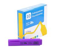 RAYLU PAPER Surligneurs Fluo Violet avec Pointe Biseautée, Pack de 10 Highlighter Trait 2-5 mm, Surligneurs pour Organisation (Violet, 10 pcs)