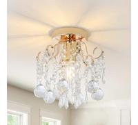 Rayofly Moderne Lustre Cristal, Plafonnier Cristal Salon, Plafonnier Or Salon, Plafonnier Verre Moderne Plafonnier Cristal pour Chambre, Cuisine, Hall, Chandelier Living Room