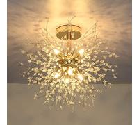 Rayofly Moderne Plafonnier En Cristal, feux D'artifice lustre, D'or plafonniers, dimmable Pendentif Lumière, 8 G9 Luminaire, Lampe Pour Salon, chambre, salle à manger, cuisine, couloir