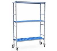 Rayonnage 3 Niveaux avec Roues Compatible Bac GN 2/3 - L 1145 à 1375 mm - Pujadas - 1375 mm blanc G