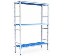 Rayonnage Aluminium 3 Niveaux Compatible Bac GN 2/3 - L 715 à 1950 mm - Pujadas - 1265 mm blanc G