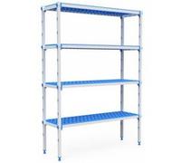 Rayonnage Aluminium 4 Niveaux Compatible Bac GN 1/1 - L 3380 à 4600 mm - Pujadas - 3621 mm blanc G