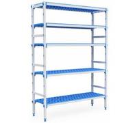 Rayonnage Aluminium 5 Niveaux Compatible Bac GN 1/1 - L 715 à 1950 mm - Pujadas - 1480 mm blanc G