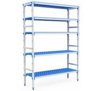 Rayonnage Aluminium 5 Niveaux Compatible Bac GN 2/3 - L 715 à 1950 mm - Pujadas - 1155 mm blanc G