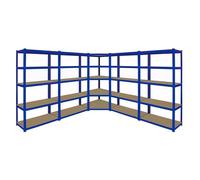 Monster Racking T-Rax : étagère d'angle de 90 cm et 4 étagères de garage T-Rax de 90 cm ; étagère en acier pour atelier, cave, usage industriel, entrepôt ou présentation de marchandises 100 % sans vis