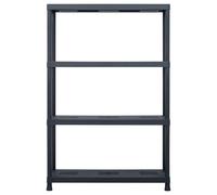 Rayonnage de stockage noir 220 kg 90 x 40 x 138 cm plastique