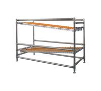 Rayonnage Dynamique 300kg, Étagère Préparation En Acier Inoxydable | Établi À Rouleaux PU Pour Station D'Emballage E-Commerce, Organisateur D'Entrepôt, Ligne D'Assemblage(160x60x90cm)