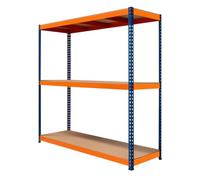 Rayonnage Garage S-Rax - Rangement Industriel Robuste & Ajustable 3 Étages 180 x 180 x 60cm - Capacité 300kg / étage - 100% sans boulons [Pieds en caoutchouc antidérapants & 3 supports transversaux]