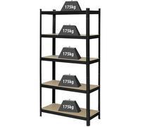 Rayonnage lourd TOOLCRAFT KCT20CP 175 kg (l x H x P) 900 x 1800 x 400 mm métal, Fibres dures anthracite/noir panneau du