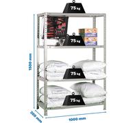 Rayonnage métallique ADVANTAGE PLUS 4/300 1500 CINZA