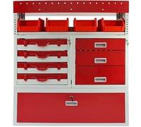 Rayonnage Métallique en Acier Rouge Pour Van Fourgon Camion Rangement Étagères colouRojo G