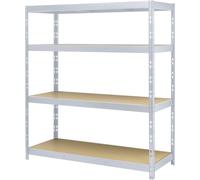 Rayonnage mi-lourd - Module de base TOOLCRAFT TO-8701227 350 kg (l x H x P) 1.6 x 1.8 x 60 m métal (galvanisé), MDF étamé par galvanisation argent