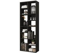Rayonnage Noir 12 Niches Horizontal ou Vertical L 67.9 H 176.4 P 29.8 cm - L 67.9 x l 29.8 x H 176.4 cm Noir G