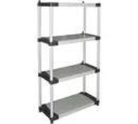 Rayonnage plastique - TOOD - 4 étagères - Capacité 80 kg par étagère - 80 x 40 x 168 cm - Noir et gris