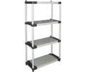 Rayonnage plastique - TOOD - 4 étagères - Capacité 80 kg par étagère - 80 x 40 x 168 cm - Noir et gris
