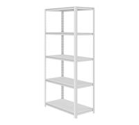 Rayonnage pour charges lourdes Rayonnage de stockage Rayonnage de cave Rayonnage d'atelier avec 5 étagères métalliques Charge par niveau 85 kg, 183x90x45 cm Gris