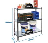 Rayonnage pour charges lourdes Simonrack SIMONCLICK 3 8425437097065 anthracite, argent 90,0 x 40,0 x 100,0 cm